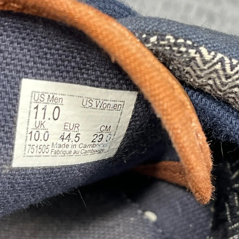 Vans Era 59 Navy Blue Canvas Leather C&L Sneakers Mens 11 Low Top Shoes 751505